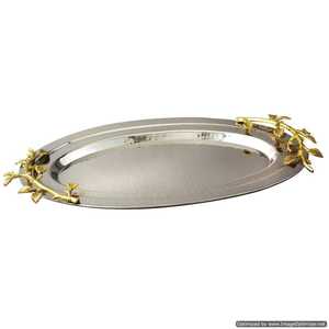 Service en verre miroir design fantaisie décoration service en gros de luxe pour les aliments plateau de service à prix raisonnable - Product Image 6