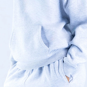 Sudadera con capucha gris personalizada de talla grande para mujer, ropa deportiva transpirable antiarrugas de algodón, Sudadera con capucha para mujer - Product Image 5