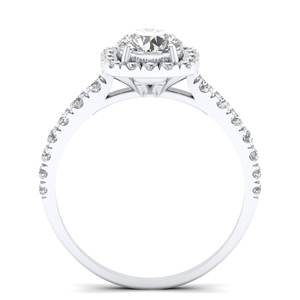 REYES último diseño 14K oro blanco sólido corte redondo 1.2Ct anillo de diamante para mujer regalo de aniversario de boda de lujo joyería fina - Product Image 4