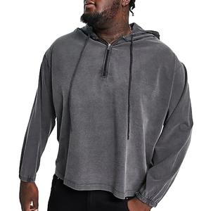 Moda Premium Hip Hop Diseño Color sólido Sudadera con capucha Personalizado Peso pesado Algodón orgánico Liso Unisex Sudadera con capucha de gran tamaño - Product Image 5