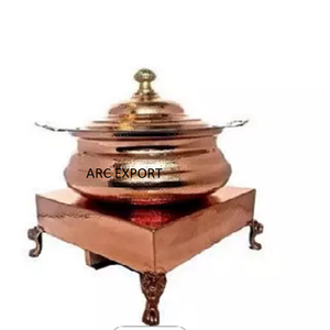 Décoration fantaisie en métal et cuivre de forme ronde, plat à Chafing élégant et Unique de luxe - Product Image 4