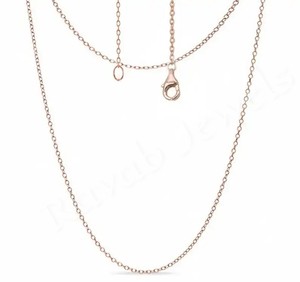 Collar con colgante de plata de ley 2025 de alta calidad 925, cadena de bisel fino de 1mm, Cable Rolo, joyería elegante para hombres y mujeres - Product Image 5