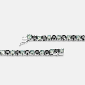 Collier Tennis en Perles d'Eau Douce Noires Effet Diamant Glacé pour Hommes et Femmes, Bijou Hip Hop de Luxe avec Fermoir Boîte Sécurisé, Plaqué Argent, Idéal Cadeau - Product Image 3