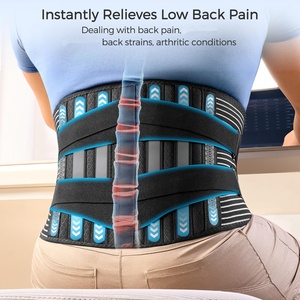 Soporte <span class=keywords><strong>Lumbar</strong></span> con 6 Varillas Metálicas, Cinturón de Compresión Ajustable, Alivio del <span class=keywords><strong>Dolor</strong></span> <span class=keywords><strong>Lumbar</strong></span>, Soporte para Levantamiento, Oficina, Ejercicio - Product Image 3