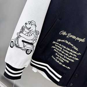 เสื้อแจ็กเก็ตทีมมหาวิทยาลัยสำหรับผู้ชายเสื้อแจ็คเก็ตหนังแบบโอเวอร์ไซส์ดีไซน์ใหม่ล่าสุด - Product Image 4