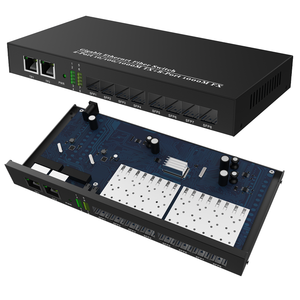Convertidores de Fibra Óptica de Alta Calidad con Ranuras SFP Gigabit a RJ45, Transceptores de Fibra 8SFP a 2RJ45 - Product Image 1