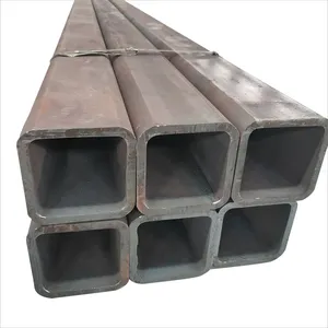 Vente en gros de tubes carrés rectangulaires noirs en acier à section creuse Tube en acier au carbone d'épaisseur de calibre 28 26 24 22 20