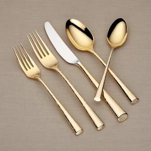 Juego de cubiertos de acero inoxidable chapado en oro de lujo de moda Uso sostenible en restaurantes para bodas y ocasiones especiales - Product Image 6