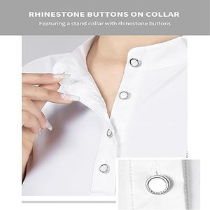 Chemise d'équitation à manches courtes pour femmes avec fermeture éclair pour l'entraînement quotidien - Product Image 4