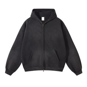 Sunfade Zipper Hoodies For Women Oversized casual streetwear <b>Drop</b> Shoulder figures breathable Eco-friendly hoodies Knitted - Product Image 4