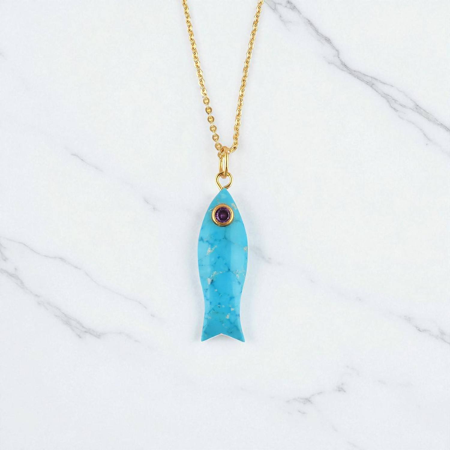 Turquoise with Amethyst