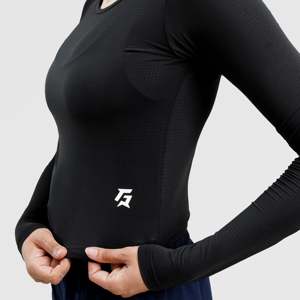 W024 Summer <b>Top</b> Long Sleeves Lightweight Breathable Knitted Fabric <b>One</b> Size Fits XS XXS Loose Fit Decorated Lace Hole Letter - Product Image 6