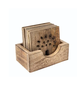 Juego de posavasos de madera de calidad estándar con soporte Alfombrillas y almohadillas cuadradas de madera para uso diario más vendidos - Product Image 6