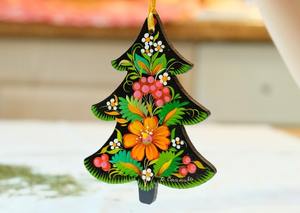 Ornements de Noël en bois écologiques modernes avec finition brillante, étoiles, anges et flocons de neige - Product Image 3