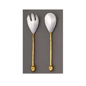 Juegos de cubiertos para servir ensaladas de tendencia con mango tejido de caña para Hotel, juegos de cubiertos para servir ensaladas de tamaño personalizado para restaurante - Product Image 5