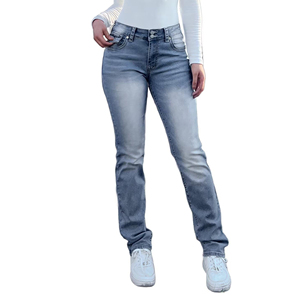 High Quality <b>Women's</b> Casual Denim Pants Full-Length Cotton Spandex <b>Jeans</b> Zipper <b>Fly</b> <b>Button</b> Stylish Winter Mid - Product Image 1