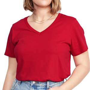 Streatwear pour femmes T-shirts à manches courtes et col en V Vêtements tricotés personnalisés pour femmes du Bangladesh - Product Image 2