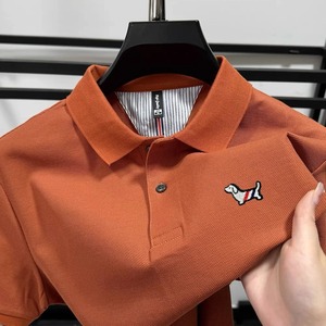 Polo de manga corta para hombre de marca de gama alta de algodón puro 100%, camiseta informal de boutique con bordado de perro a la moda de verano - Product Image 5