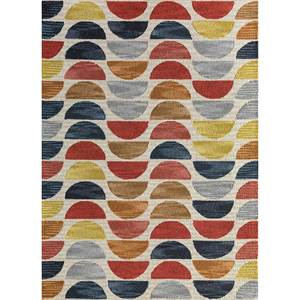 Alfombra de Lana Acar Ivory, Tejida a Mano, Diseño Jacquard Geométrico Clásico, Rectangular de 4m, para Pasillo, Uso Doméstico, Viscosa de 10mm, Tla-4086 - Product Image 1