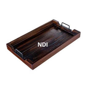 Multipurpose Use Handmade Decorative Tray Breakfast Serving Wooden Tray Natural Finishing Serving Tray - Product Image 2
