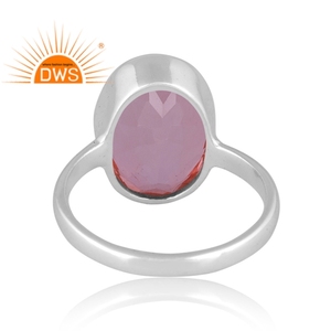 Latest Trending Fine Sterling Silver Doublet Morganite <b>Quartz</b> Gemstone Stackable <b>Ring</b> Custom Jewelry Manufacturer - Product Image 4