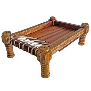 มาใหม่จานไม้มะม่วงแบบดั้งเดิม khatiya | ไม่ซ้ำกันโบราณออกแบบเปลไม้ | ถาดเสิร์ฟเคลือบ - Product Image 1