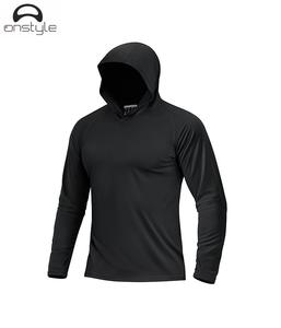 Sudadera con capucha de pesca de manga larga personalizada para hombre, 220 gramos, patrón sólido, tejido de poliéster, protección solar para exteriores, camisa en blanco - Product Image 1