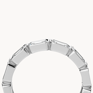 Bague éternité à taille émeraude, plaquée or 14 carats, vermeil rhodié, bijoux de mariage - Product Image 5