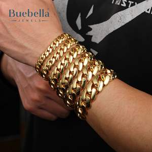 Bracelet à maillons cubains en argent sterling 925 plaqué or 14 carats 7mm pour hommes bijoux Hip Hop - Product Image 1