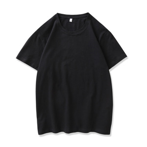 Vente en gros T-shirt noir coupe ajustée pour homme bonne qualité 80% polyester 20% coton manches courtes col rond 100% coton tissé noir - Product Image 3
