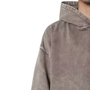 Sudadera con capucha de tendencia de moda personalizada, lavada con ácido sudadera de algodón de felpa de gran tamaño, sudadera con capucha de peso pesado para hombres y mujeres - Product Image 5