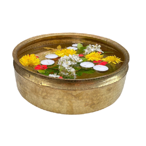 Bol de pédicure rond en cuivre vintage avec service de berline en métal fini martelé avec fini antique pour le nettoyage des pieds - Product Image 1