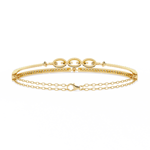 Fabulous 18K <b>Gold</b> Lab Grown Diamond Bracelet & <b>Bangle</b> - Product Image 1