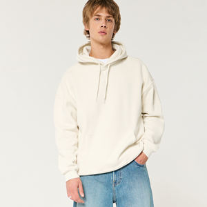 Ropa de calle al por mayor con logotipo liso 100% algodón orgánico sudadera de hombre de lana en blanco de gran tamaño Unisex hombres sudaderas con capucha pulóver - Product Image 5
