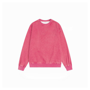 Sweat-shirt unisexe uni en coton 100% à prix de gros, lavage à l'acide, streetwear, logo personnalisé - Product Image 2