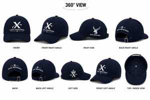 Xafa Weavings XV-C-85 Custom Embroidered 6 Panel <b>Baseball</b> <b>Cap</b> <b>Navy</b> Blue Adjustable Cotton Dad <b>Cap</b> Silver Copper Buckle High - Product Image 6
