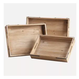 Plateau de service en bois de forme carrée pour pâtes et hamburgers, restauration rapide, thé, vaisselle de bar, plateau de service/support en bois pour mariage - Product Image 2
