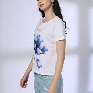 Camisetas de mujer casuales en el mejor precio Camisetas de mujer baratas con logotipo personalizado al por mayor - Product Image 3