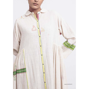 Veste chic de style prairie en coton biologique JODHPUR 75, écologique, avec broderie à la main, pour la saison printanière - Product Image 1