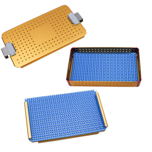 Caja de instrumentos de autoclave médica manual superventas 2025 al por mayor contenedor de esterilización de aluminio alfombrilla de silicona certificado CE - Product Image 4