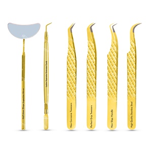 Venta al por mayor de pinzas ligeras para extensión de pestañas con logotipo personalizado, herramienta de accesorios de etiqueta privada de acero inoxidable para proveedores - Product Image 2