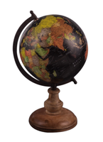 Globo de metal flotante con mapa del mundo gris de calidad superior fabricado en la India para decoración de oficinas y fines educativos