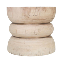 Tabouret Cube Vintage en Bois d'Acacia Naturel en Bois Massif Mobilier de Salon Salle à Manger Hôtel Design Rustique Fabriqué au Vietnam