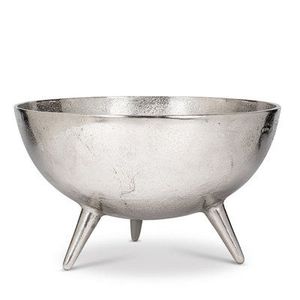 Ensemble de bols de service en métal martelé de luxe, bol décoratif sur piédestal argenté, compotier pour centre de table de mariage, grand bol à fruits en aluminium - Product Image 3