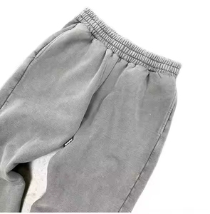 Wholesale Custom Cotton Sweat Suit Heavyweight French Terry <b>Plain</b> <b>Tracksuit</b> Thick Acid Wash Sweat Set with Screen Print Logo - Product Image 4