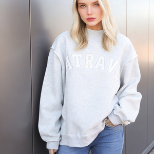 Sweat-shirt d'hiver pour femme de haute qualité, personnalisé, en mélange polyester/coton, écologique, 180g, avec lettres brodées sur le devant, col montant - Product Image 1