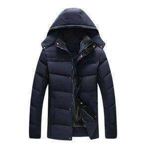 Chaquetas de burbujas acolchadas con capucha y cierre de cremallera de manga larga estilo callejero para hombre, lona impermeable recubierta de poliéster para invierno - Product Image 1