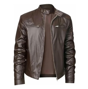 Premium Blank Men Leather <b>Jackets</b> Breathable High Quality Men's Casual Leather <b>Jacket</b> OEM - Product Image 3