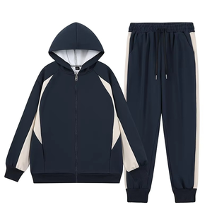 Ensemble de survêtement d'hiver pour homme en 2 pièces, imprimé, avec capuche, veste et pantalon de jogging, 100% coton, respirant, écologique, vêtements de sport - Product Image 1