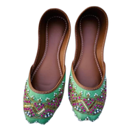 Chaussures Khussa Jutti pakistanaises faites à la main pour femmes, tendance mode estivale la plus vendue, à lacets, plates, respirantes, antidérapantes, pour mariage et fête